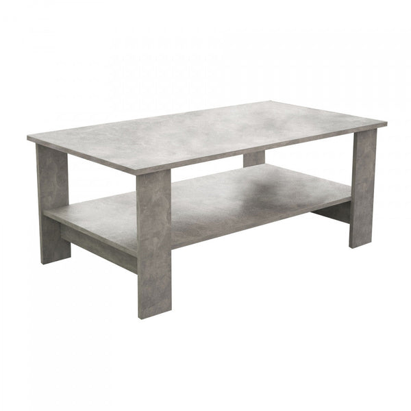 sconto Couchtisch Match 100 x 55 x 41 h cm aus grauer Spanplatte in Zementoptik