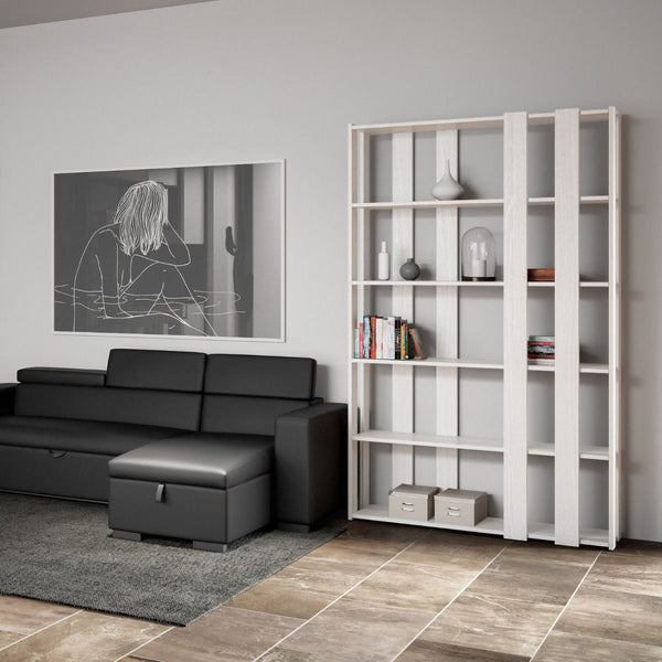 Libreria Moderna 5 Ripiani 120x36x204 cm in nobilitato Bianco prezzo