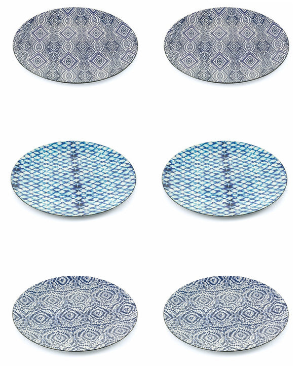 acquista Set mit 6 Platztellern Ø33x2 cm aus Kunststoff Villa d'Este Home Tivoli Ethnic Blue