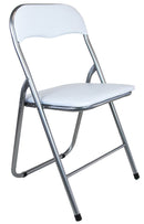 Set 6 Sedie Pieghevole 45x45x45/80 cm in Acciaio e PVC Imbottito Bianca
