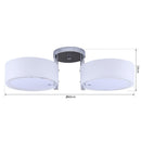 Plafoniera Moderna in Acrilico Bianco Argento 60x19 cm 