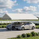 Carport Garage Portatile 500x600x310 cm 2 Posti Auto in Acciaio Galvanizzato Crema      
