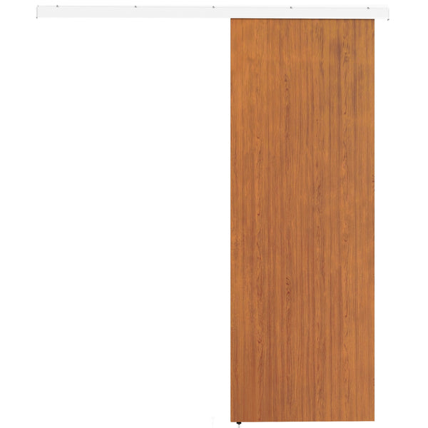 sconto Porta Scorrevole 75x3,5x210 cm con Binario in Alluminio in MDF Effetto Legno Marrone