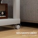 Tavolino da Soggiorno 40x40x40 cm con Rotelle e Mensola Aperta in Legno Naturale e Bianco      