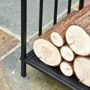 Portalegna per Camino con maniglie in Metallo 44,5x33x46,5 cm da Interno ed Esterno Max 15Kg Nero