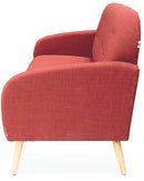 Divano 2 Posti 137x75x89 cm in Tessuto Soriani Bordeaux