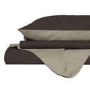 Copripiumino Singolo con Sacco e Federe in Tinta Unita Double Face Linea Vera Marrone e Tortora 