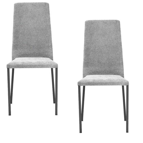 prezzo Set 2 sedie Imbottite 45x50x96 cm in Tessuto Ddenver Betty New Argento