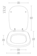 Copriwater Universale 35,5x43,3 cm in MDF Cerniere in Metallo Cromato Tesi Bianco Lucido
