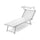 Strandliege aus Textilene mit Taddei Riccione T White Sonnenschirm