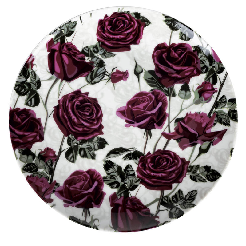 Set 6 Piatti Piani Ø26,5x3 cm  in Porcellana e Gres VdE Tivoli 1996 Rose Baroque