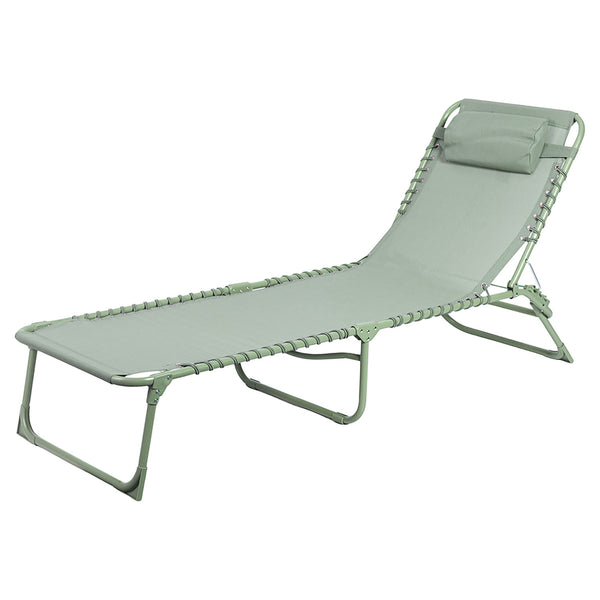 online Lettino Mare Richiudibile 190x58x29 cm in Acciaio e Poliestere Verde Salvia Gallipoli