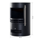 Camino Elettrico da Terra Effetto Fiamma 1800W Nero 