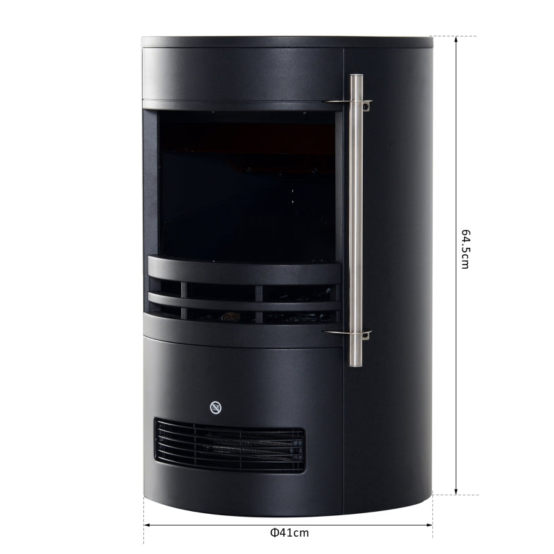 Camino Elettrico da Terra Effetto Fiamma 1800W Nero 