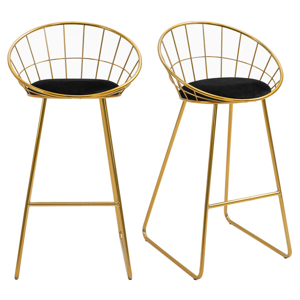 Set mit 2 hohen Barhockern 52,5 x 47 x 97 cm aus goldfarbenem Metall prezzo