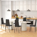 Set 6 Sedie da Pranzo Moderne Schienale Alto Cuciture a Diamante 41x50x97 cm Nero  