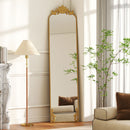Specchio da Terra a Figura Intera 50x160 cm in Stile Barocco in Metallo Oro      