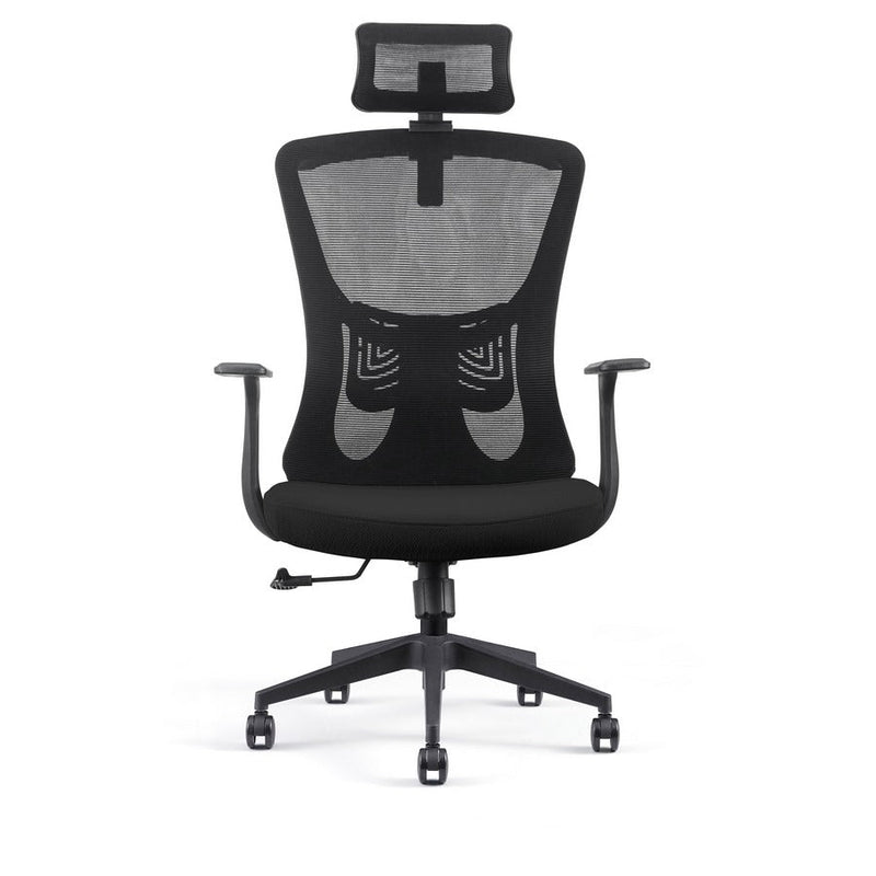 Sedia Poltrona Direzionale da Ufficio in Similpelle Nera 