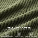 Divano 2 Posti 170x80x82 cm con Seduta Ampia e Profonda e Braccioli Larghi in Velluto a Coste Verde      