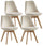 Set mit 4 Stühlen 48,5 x 47 x 81,5 cm in Ecru-Samt