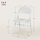 Set 4 Sedie Pieghevoli Imbottite 45x46x78 cm in Finta Pelle PU e Acciaio Bianco      