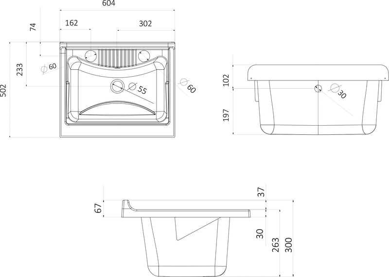 Mobile Lavatoio in PVC 60x50x85 cm 2 Ante Forlani Washouse Rovere