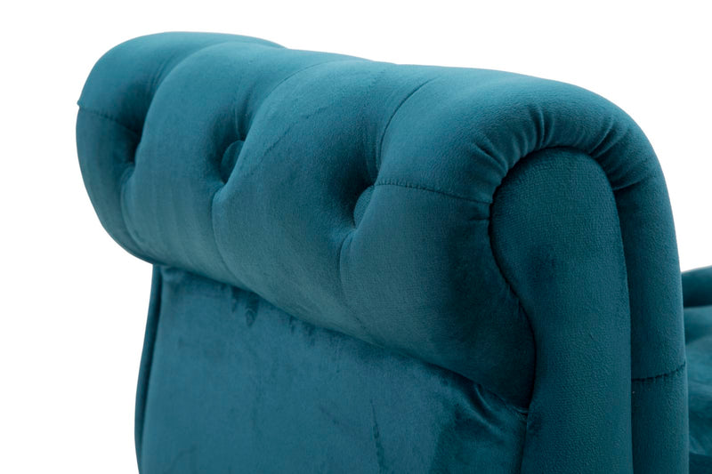 Panchetta Paris Oro 120x40x60 cm in Legno e Poliestere Ottanio