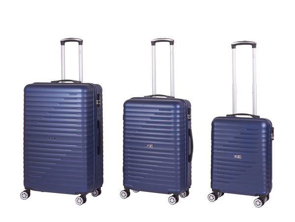 prezzo Set 3 Valigie Trolley Rigido 4 Ruote con Combinazione in ABS Ravizzoni Svezia Blu Scuro