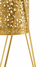 Porta Vasi Glod Coppia 21x20x46 cm - 18x18x32 cm in Ferro Oro      