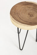 Set 2 Tavolini da Soggiorno Ø35x48 cm in Legno Tuala
