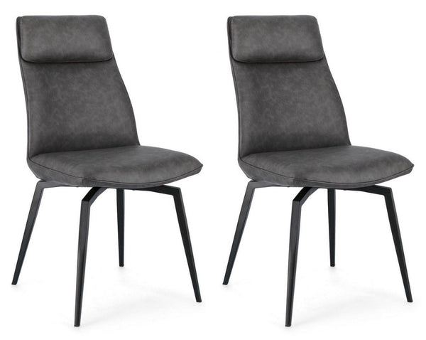 online Set 2 Sedie 48x64x92h cm Lawrence Pu Antracite