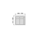 Base 2 Posti per Pattumiera Differenziata per Cassetti Cucina 60 cm in Plastica Emuca Grigio