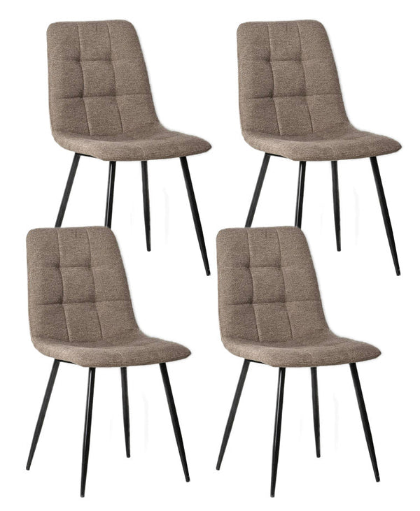 Set 4 Sedie 55x44xH81 cm in Tessuto e Metallo Alma Beige sconto