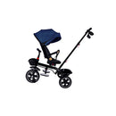 Passeggino Triciclo con Sedile Girevole 65x47x110 cm con Cappotta e Cestini Blu  