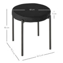 Set 4 Sgabelli Rotondi Ø41,5x46 cm in Tessuto Effetto Velluto Nero  