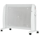 Riscaldatore Elettrico a Mica 1000W-2000W con Termostato Regolabile 4 Ruote Bianco      