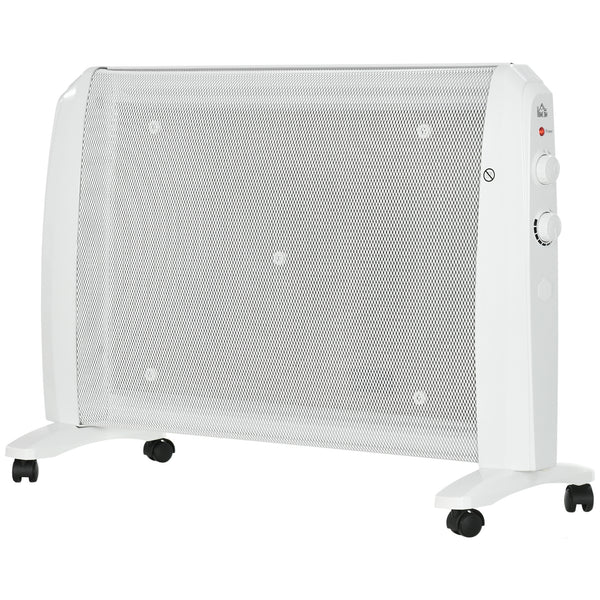Riscaldatore Elettrico a Mica 1000W-2000W con Termostato Regolabile 4 Ruote Bianco prezzo