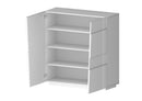 Credenza 2 Ante 120x44x126 cm Pongo 2A Bianco Lucido  