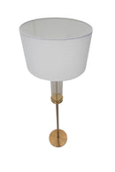 Lampada da Terra Ottoman Ø40x158 cm in Ferro e Vetro e Tessuto Oro e Bianco