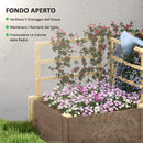 Letto per Orto  119x62,5x64 cm con 3 Tralicci e 2 Fioriere con Fondo Aperto in Legno di Abete  