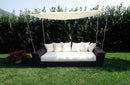 Divano Shaddy con Cuscini 243x149x53/185/210 h cm in Wicker Marrone