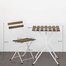 Set Tavolino e 2 Sedie Pieghevoli da Giardino Bistrot Bianco