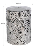 Sgabello Sfinge Leaf Argento in Ceramica