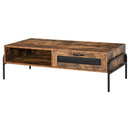Tavolino Basso 123,8x56x38 cm in Truciolare Marrone Rustico