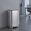 Pattumiera da Cucina 30 L 36,5x29,3x60,9 cm con Chiusura Ammortizzata e Secchio Rimovibile in Acciaio Inox e PP Argento      