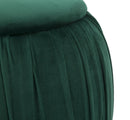 Puff Contenitore Paris Verde Ø41x41 cm Legno Spugna e Velluto Sintetico Verde e Oro