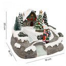 Villaggio Natalizio 20x19x16 cm in Resina con Luci Suoni e Movimento