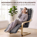 Poltrona Salotto 67x90x105 cm con Poggiapiedi e Schienale Alto in Lino Grigio Scuro      