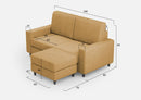 Divano 2 Posti con Pouf 168x145x85 cm Sakar in Tessuto Ocra