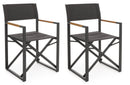Set 2 Sedie Pieghevoli da Regista 51x54x86 cm in Alluminio Lagun Antracite